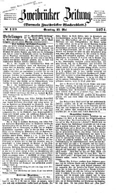 Zweibrücker Zeitung (Zweibrücker Wochenblatt) Samstag 23. Mai 1874