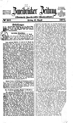 Zweibrücker Zeitung (Zweibrücker Wochenblatt) Freitag 28. August 1874