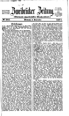 Zweibrücker Zeitung (Zweibrücker Wochenblatt) Mittwoch 2. September 1874