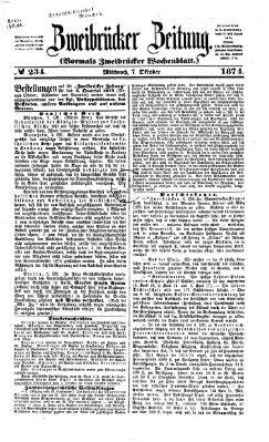 Zweibrücker Zeitung (Zweibrücker Wochenblatt) Mittwoch 7. Oktober 1874