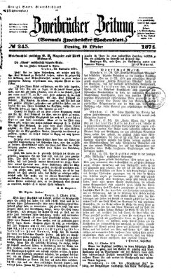 Zweibrücker Zeitung (Zweibrücker Wochenblatt) Dienstag 20. Oktober 1874