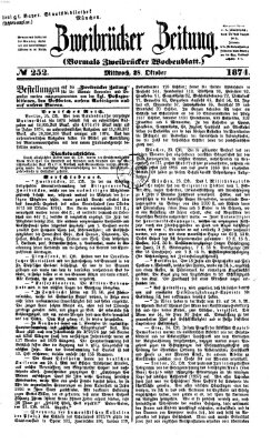 Zweibrücker Zeitung (Zweibrücker Wochenblatt) Mittwoch 28. Oktober 1874