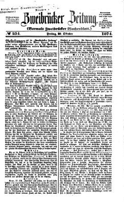 Zweibrücker Zeitung (Zweibrücker Wochenblatt) Freitag 30. Oktober 1874