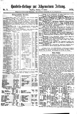 Allgemeine Zeitung. Handelsbeilage (Allgemeine Zeitung) Sonntag 11. Januar 1874