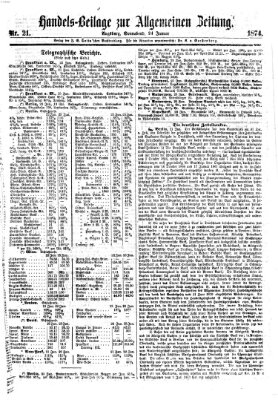 Allgemeine Zeitung. Handelsbeilage (Allgemeine Zeitung) Samstag 24. Januar 1874