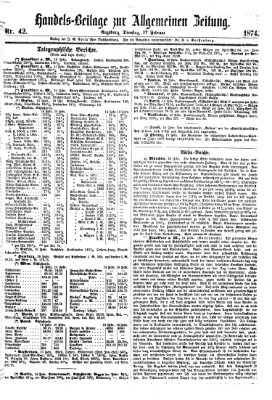 Allgemeine Zeitung. Handelsbeilage (Allgemeine Zeitung) Dienstag 17. Februar 1874