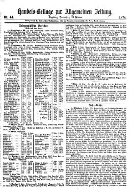 Allgemeine Zeitung. Handelsbeilage (Allgemeine Zeitung) Donnerstag 19. Februar 1874