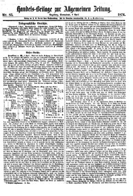 Allgemeine Zeitung. Handelsbeilage (Allgemeine Zeitung) Samstag 4. April 1874