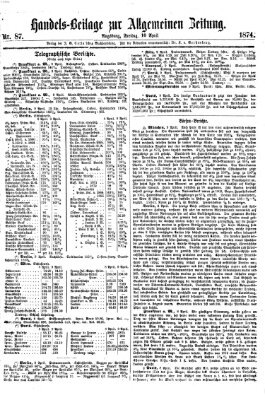 Allgemeine Zeitung. Handelsbeilage (Allgemeine Zeitung) Freitag 10. April 1874