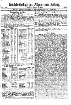 Allgemeine Zeitung. Handelsbeilage (Allgemeine Zeitung) Mittwoch 29. April 1874