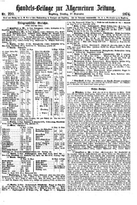 Allgemeine Zeitung. Handelsbeilage (Allgemeine Zeitung) Dienstag 15. September 1874