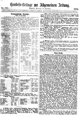 Allgemeine Zeitung. Handelsbeilage (Allgemeine Zeitung) Mittwoch 16. September 1874