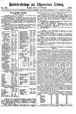 Allgemeine Zeitung. Handelsbeilage (Allgemeine Zeitung) Mittwoch 23. September 1874