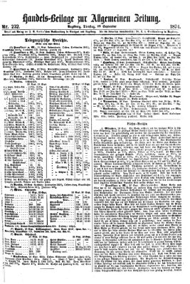 Allgemeine Zeitung. Handelsbeilage (Allgemeine Zeitung) Dienstag 29. September 1874