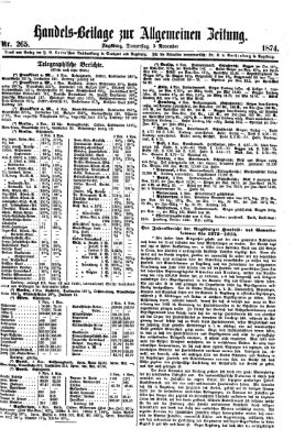 Allgemeine Zeitung. Handelsbeilage (Allgemeine Zeitung) Donnerstag 5. November 1874