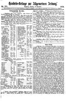 Allgemeine Zeitung. Handelsbeilage (Allgemeine Zeitung) Dienstag 17. November 1874