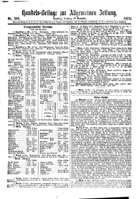 Allgemeine Zeitung. Handelsbeilage (Allgemeine Zeitung) Sonntag 29. November 1874