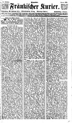 Fränkischer Kurier Donnerstag 19. Februar 1874