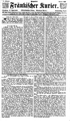 Fränkischer Kurier Donnerstag 9. April 1874