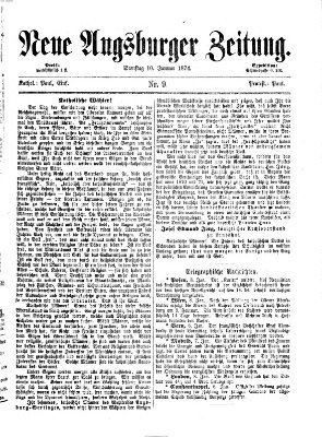 Neue Augsburger Zeitung Samstag 10. Januar 1874