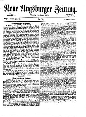 Neue Augsburger Zeitung Sonntag 18. Januar 1874