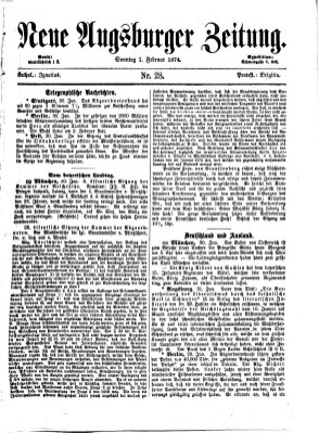 Neue Augsburger Zeitung Sonntag 1. Februar 1874