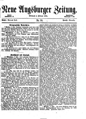 Neue Augsburger Zeitung Mittwoch 4. Februar 1874