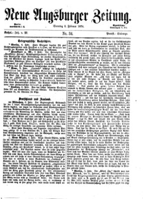 Neue Augsburger Zeitung Sonntag 8. Februar 1874