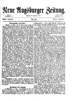 Neue Augsburger Zeitung Freitag 20. Februar 1874