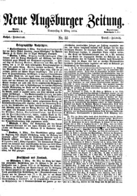 Neue Augsburger Zeitung Donnerstag 5. März 1874