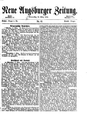 Neue Augsburger Zeitung Donnerstag 12. März 1874