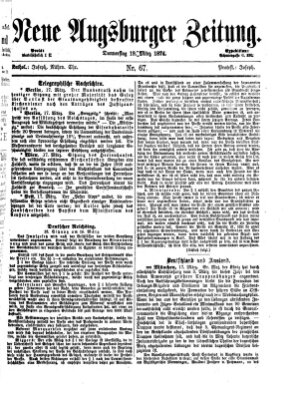 Neue Augsburger Zeitung Donnerstag 19. März 1874