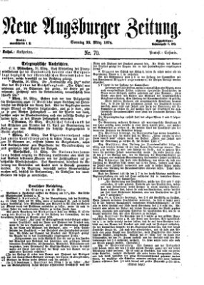 Neue Augsburger Zeitung Sonntag 22. März 1874