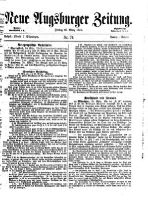 Neue Augsburger Zeitung Freitag 27. März 1874