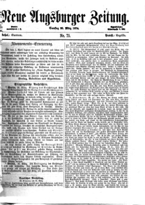 Neue Augsburger Zeitung Samstag 28. März 1874