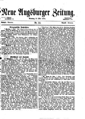 Neue Augsburger Zeitung Sonntag 10. Mai 1874