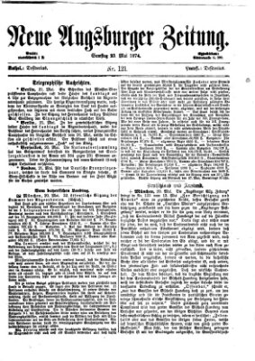 Neue Augsburger Zeitung Samstag 23. Mai 1874