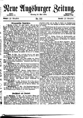 Neue Augsburger Zeitung Sonntag 24. Mai 1874