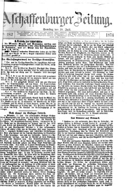 Aschaffenburger Zeitung Samstag 18. Juli 1874