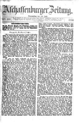 Aschaffenburger Zeitung Donnerstag 30. Juli 1874