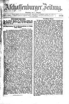 Aschaffenburger Zeitung Samstag 1. August 1874