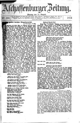 Aschaffenburger Zeitung Montag 10. August 1874