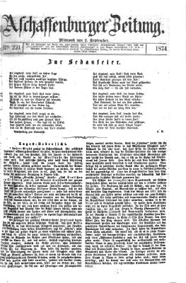 Aschaffenburger Zeitung Mittwoch 2. September 1874