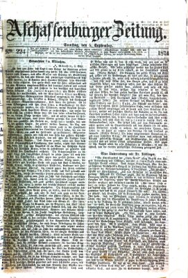 Aschaffenburger Zeitung Samstag 5. September 1874