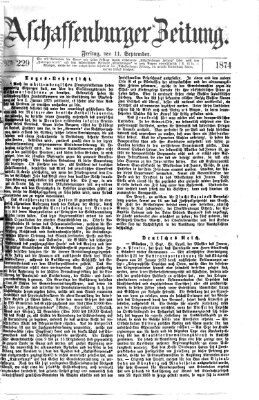 Aschaffenburger Zeitung Freitag 11. September 1874