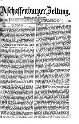 Aschaffenburger Zeitung Samstag 12. September 1874