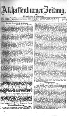 Aschaffenburger Zeitung Mittwoch 16. September 1874