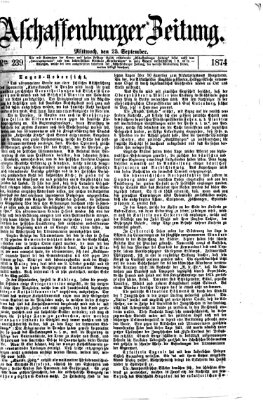 Aschaffenburger Zeitung Mittwoch 23. September 1874