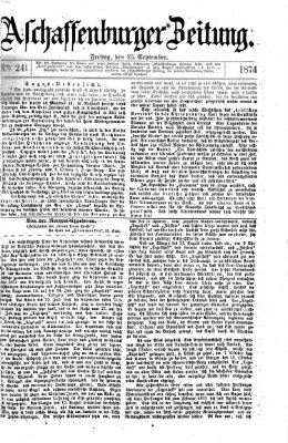 Aschaffenburger Zeitung Freitag 25. September 1874