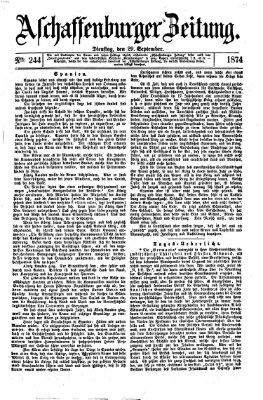 Aschaffenburger Zeitung Dienstag 29. September 1874